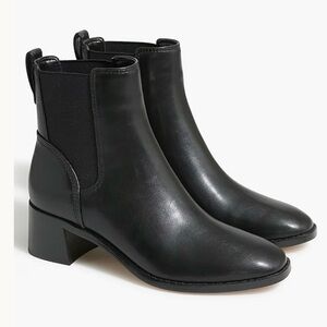 J Crew Black Vegan Leather Chelsea Boots